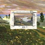 collage with postage stamps